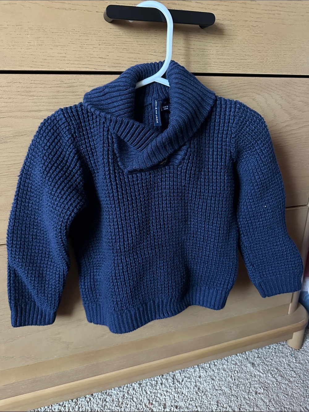 Janie and Jack Navy Blue Knit Sweater with Shawl Collar